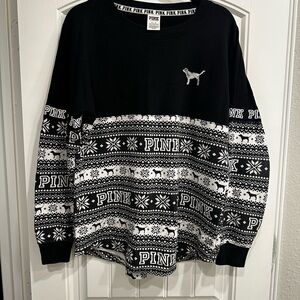 Victoria's Secret Black and White Patterned Sweatshirt